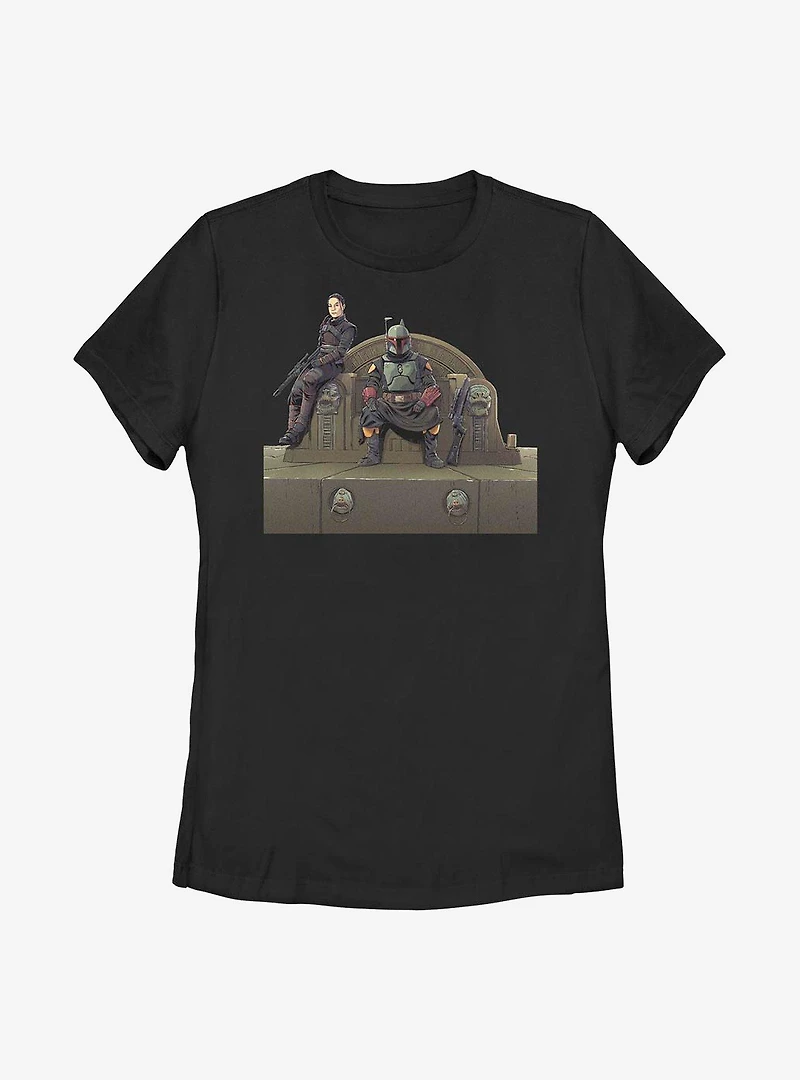 Star Wars The Mandalorian Throne Of Fett Womens T-Shirt