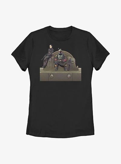 Star Wars The Mandalorian Throne Of Fett Womens T-Shirt