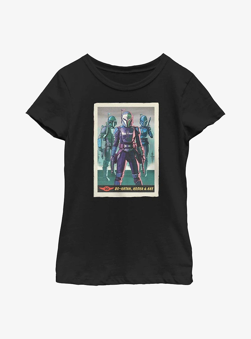 Star Wars The Mandalorian Bo-Katan & Co Card Youth Girls T-Shirt
