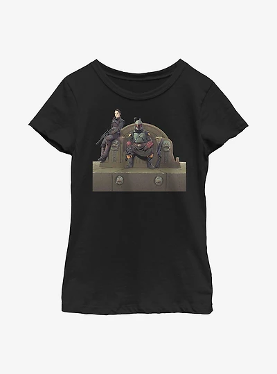 Star Wars The Mandalorian Throne Of Fett Youth Girls T-Shirt