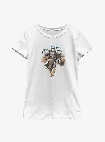 Star Wars The Mandalorian Walking Mando Youth Girls T-Shirt
