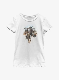 Star Wars The Mandalorian Walking Mando Youth Girls T-Shirt
