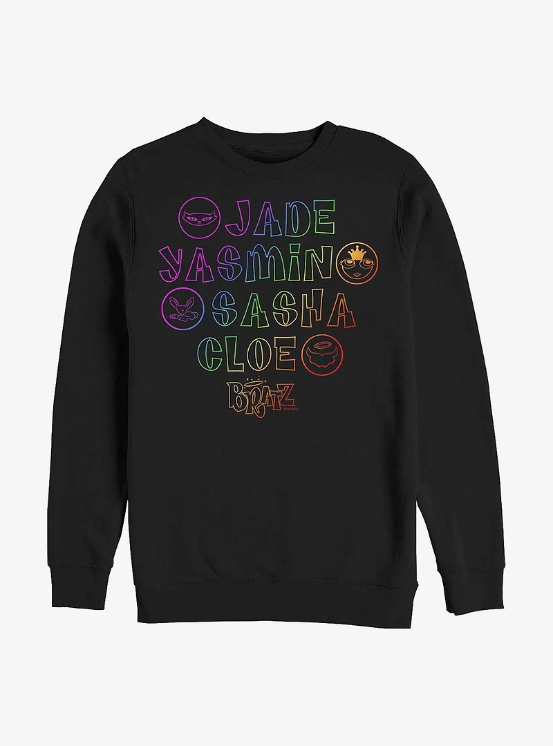 Bratz Name Staked Crew Sweatshirt