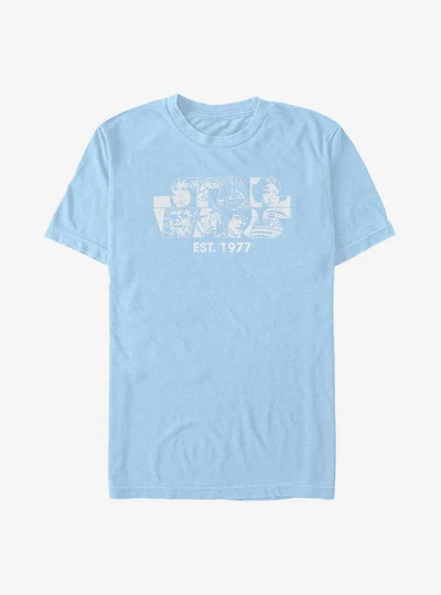 Star Wars Logo Filled Characters EST. 1977 T-Shirt