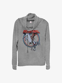 Marvel Deadpool On Unicorn Cowlneck Long-Sleeve Girls Top