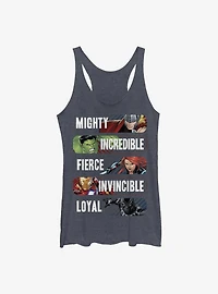 Marvel Avengers Adjectives Girls Tank