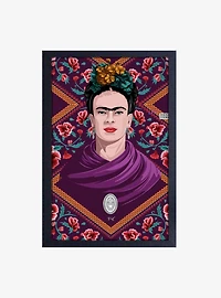 Frida Kahlo Purple Shawl Framed Wood Wall Art