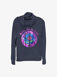 Disney Beauty And The Beast Glass Rose Cowlneck Long-Sleeve Girls Top