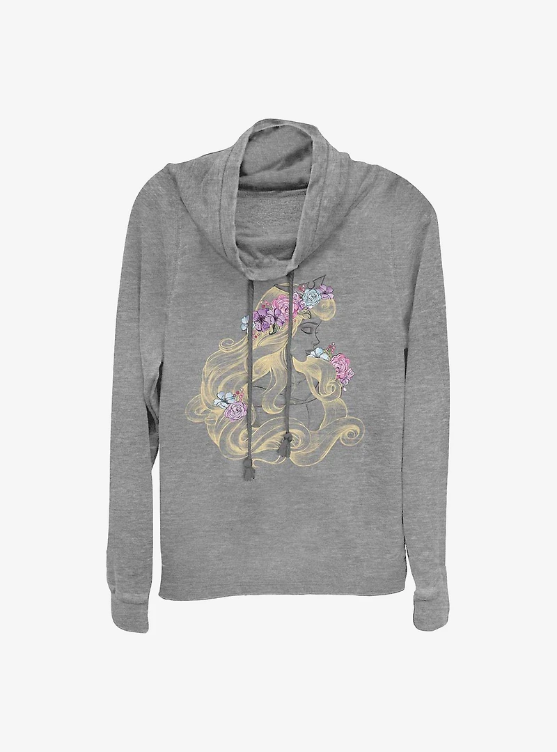 Disney Sleeping Beauty Shimmering Cowlneck Long-Sleeve Girls Top