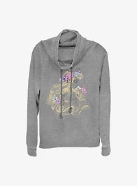 Disney Sleeping Beauty Shimmering Cowlneck Long-Sleeve Girls Top