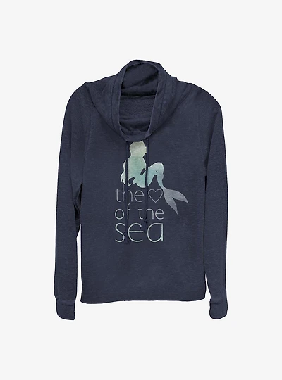 Disney The Little Mermaid Heart Of The Sea Cowlneck Long-Sleeve Girls Top