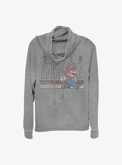 Super Mario Throwback Cowlneck Long-Sleeve Girls Top