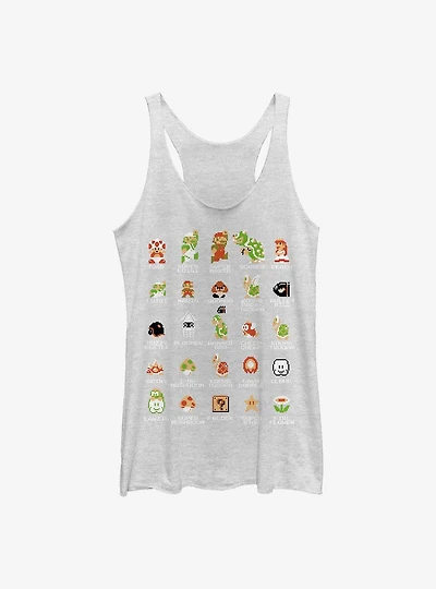 Super Mario Pixel Cast Girls Tank