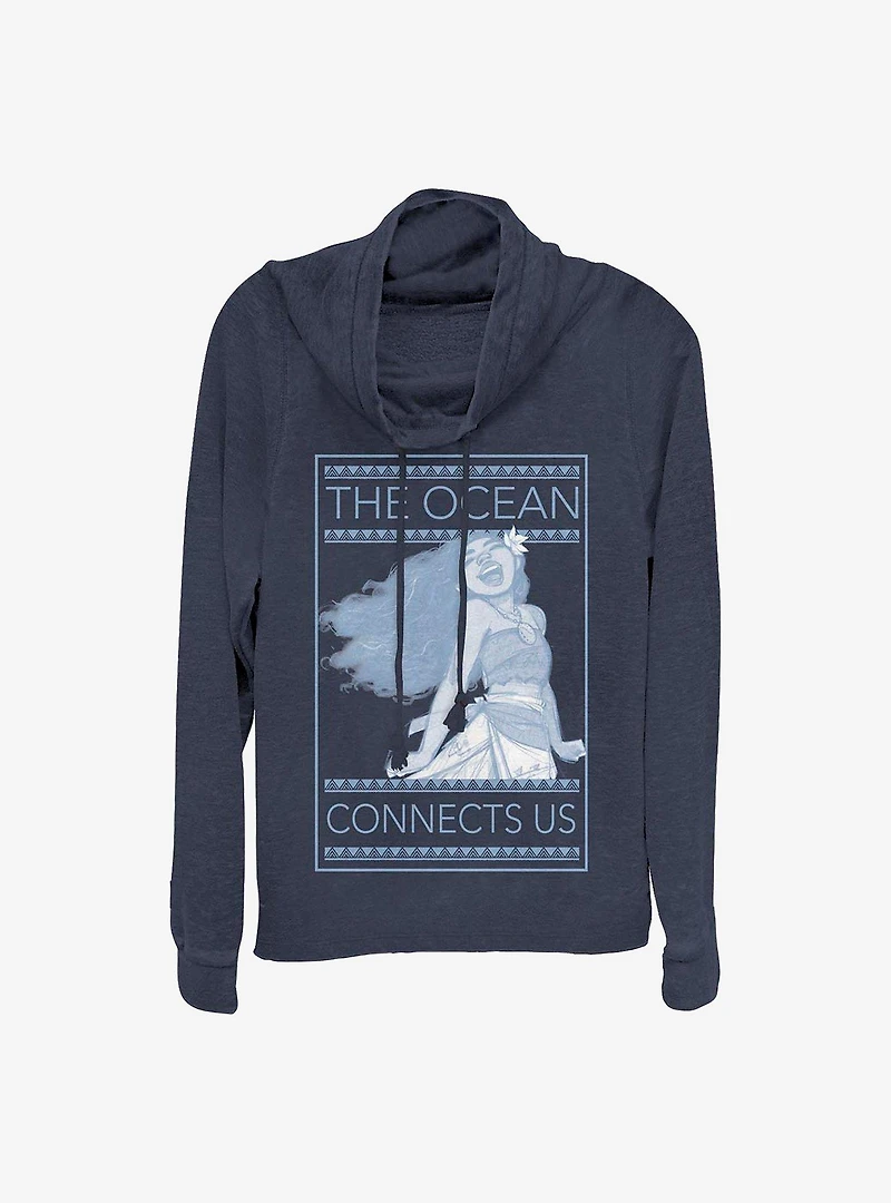 Disney Moana The Ocean Cowlneck Long-Sleeve Girls Top