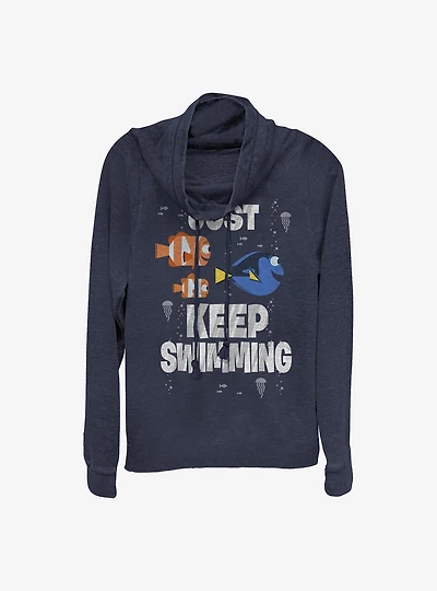 Disney Pixar Finding Nemo Just Keep Swimming Cowlneck Long-Sleeve Girls Top
