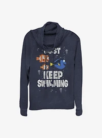 Disney Pixar Finding Nemo Just Keep Swimming Cowlneck Long-Sleeve Girls Top
