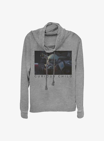Star Wars The Mandalorian Curious The Child Cowlneck Long-Sleeve Girls Top