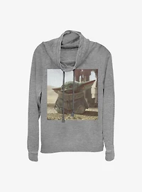 Star Wars The Mandalorian The Child Picture Cowlneck Long-Sleeve Girls Top