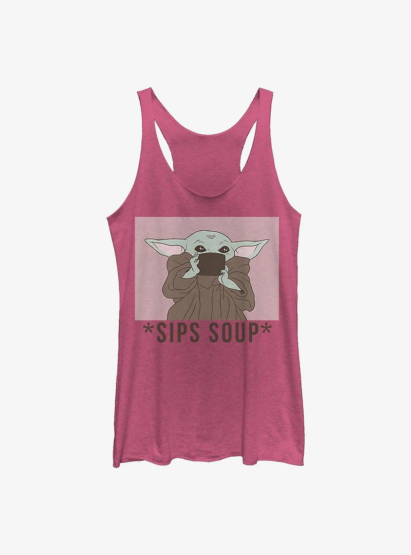 Star Wars The Mandalorian Child Sips Tea Girls Tank