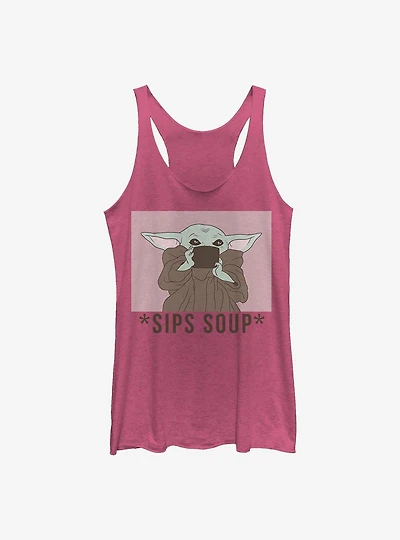 Star Wars The Mandalorian Child Sips Tea Girls Tank