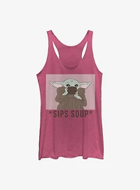 Star Wars The Mandalorian Child Sips Tea Girls Tank