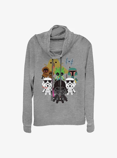Star Wars All Villains Kawaii Cowlneck Long-Sleeve Girls Top