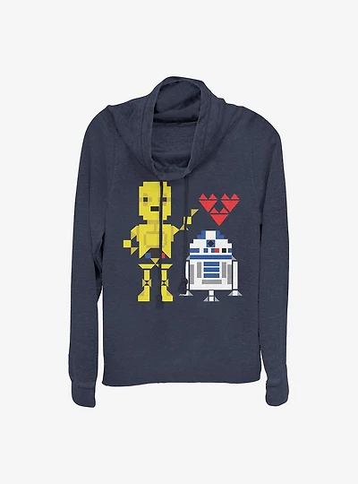 Star Wars R2 C-3PO Love Cowlneck Long-Sleeve Girls Top