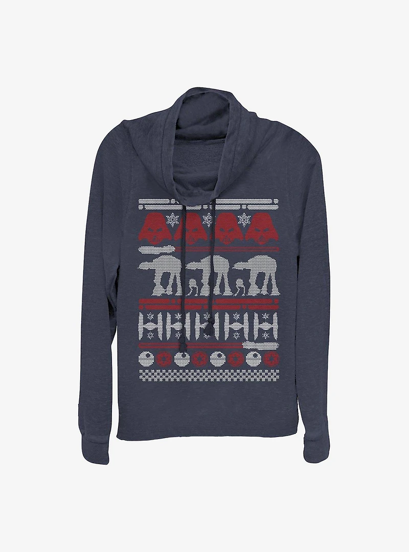 Star Wars Ugly Holiday Cowlneck Long-Sleeve Girls Top