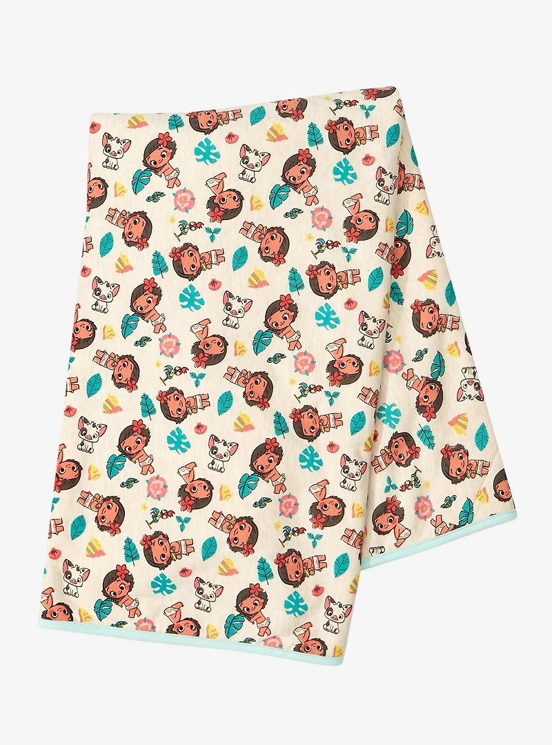 Disney Moana Tropical Icons Allover Print Baby Blanket - BoxLunch Exclusive