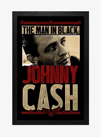 Johnny Cash The Man In Black Framed Wood Wall Art