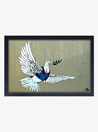 Banksy Bulletproof Dove Framed Wood Wall Art