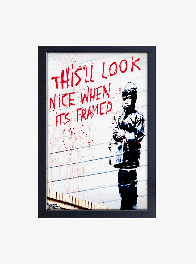 Banksy Framed Wood Wall Art