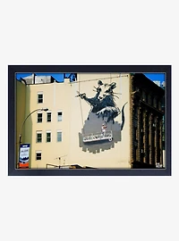 Banksy Gantry Rat Framed Wood Wall Art