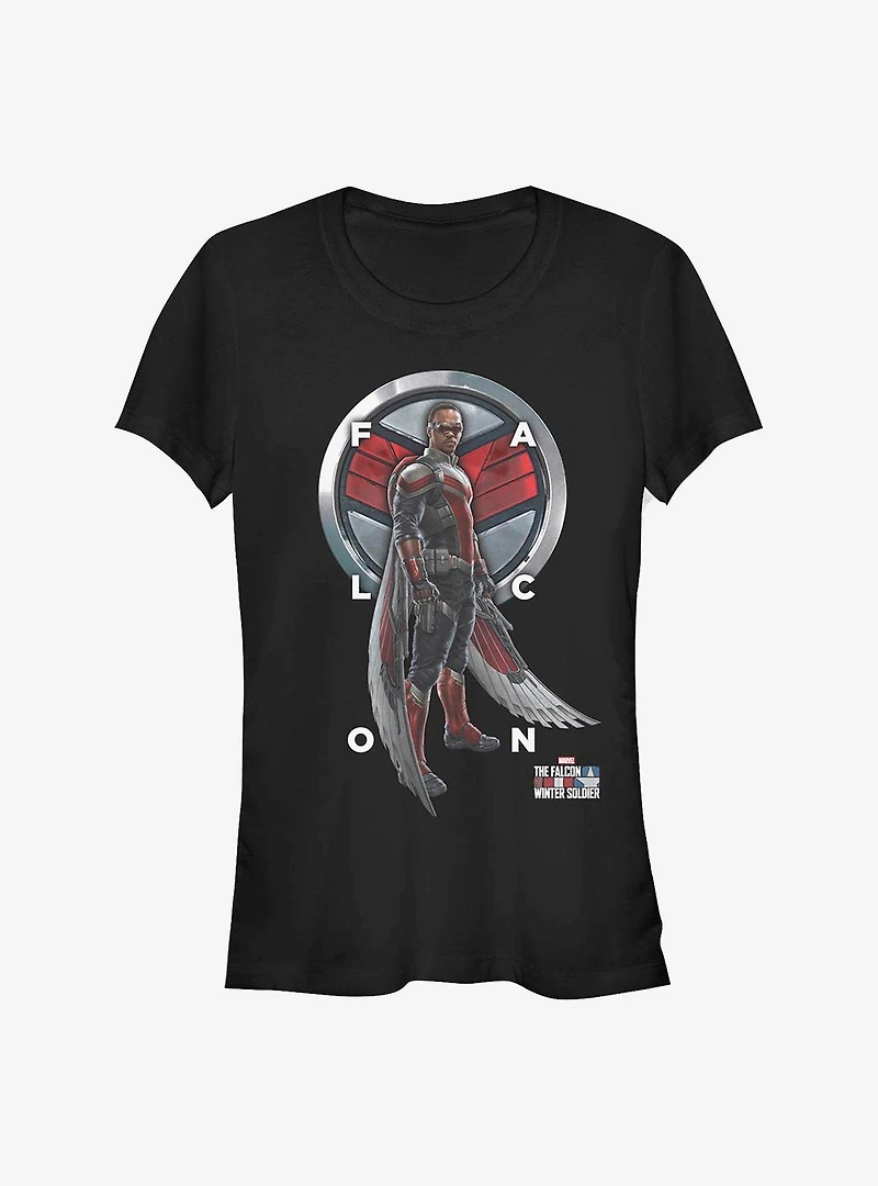 Marvel The Falcon And Winter Soldier Grid Text Girls T-Shirt