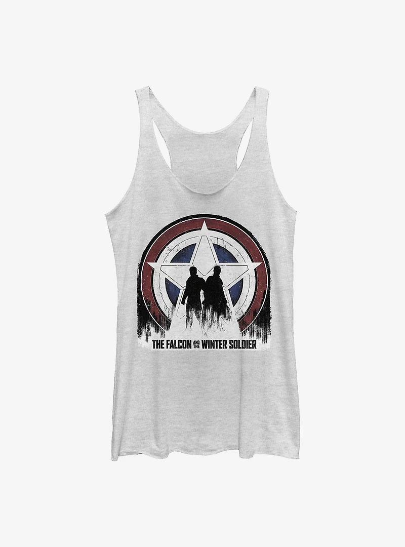 Marvel The Falcon And Winter Soldier Silhouette Shield Girls Tank