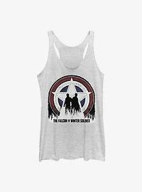 Marvel The Falcon And Winter Soldier Silhouette Shield Girls Tank