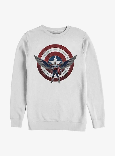 Marvel The Falcon And Winter Soldier Wield Shield Crew Sweatshirt