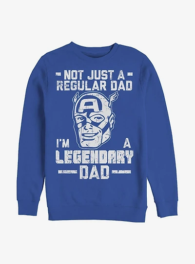 Marvel Captain America Legendary Dad Crew Sweatshirt