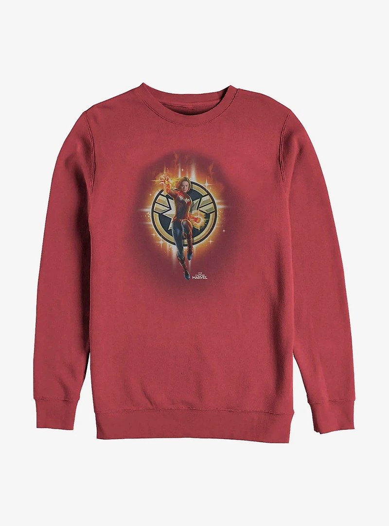Marvel Captain Flame Logo Crew Sweatshirt