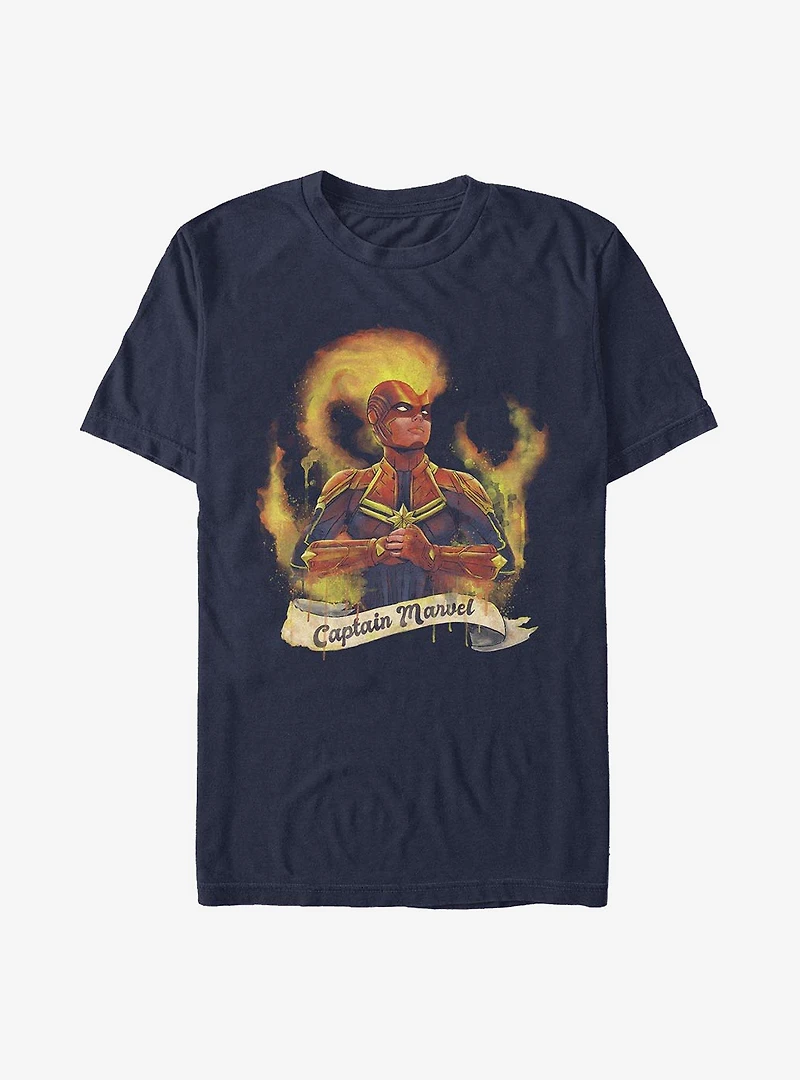 Marvel Captain Flames T-Shirt