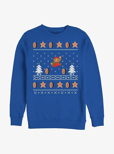 Nintendo Mario Ugly Holiday Mario Crew Sweatshirt