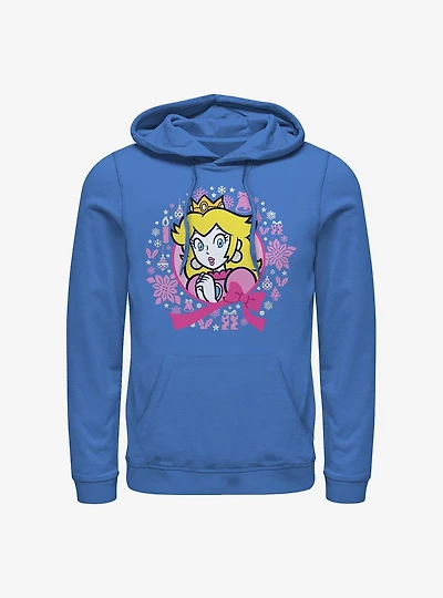 Nintendo Mario Peach Holiday Wreath Hoodie