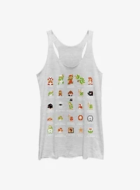 Super Mario Pixel Cast Womens Tank Top