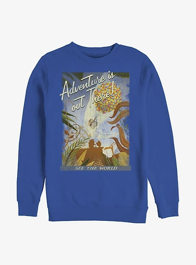 Disney Pixar Up Travel Poster Crew Sweatshirt