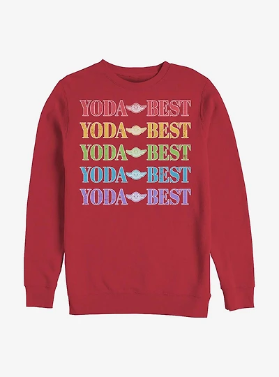 Star Wars Yoda Best Rainbow Crew Sweatshirt