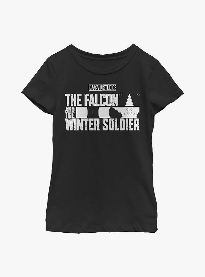 Marvel The Falcon And Winter Soldier Logo Single Color Youth Girls T-Shirt