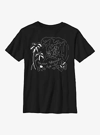 Disney Lilo & Stitch Surf Line Art Youth T-Shirt