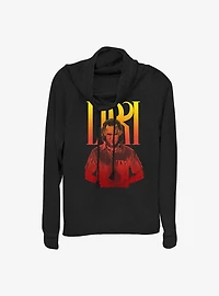 Marvel Loki Fierce Title Pose Cowlneck Long-Sleeve Girls Top