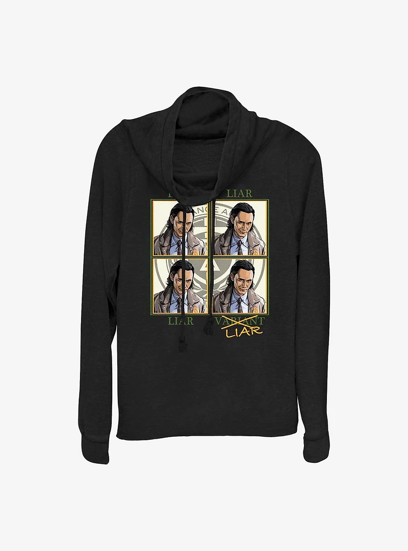 Marvel Loki Liar Or Variant Cowlneck Long-Sleeve Girls Top