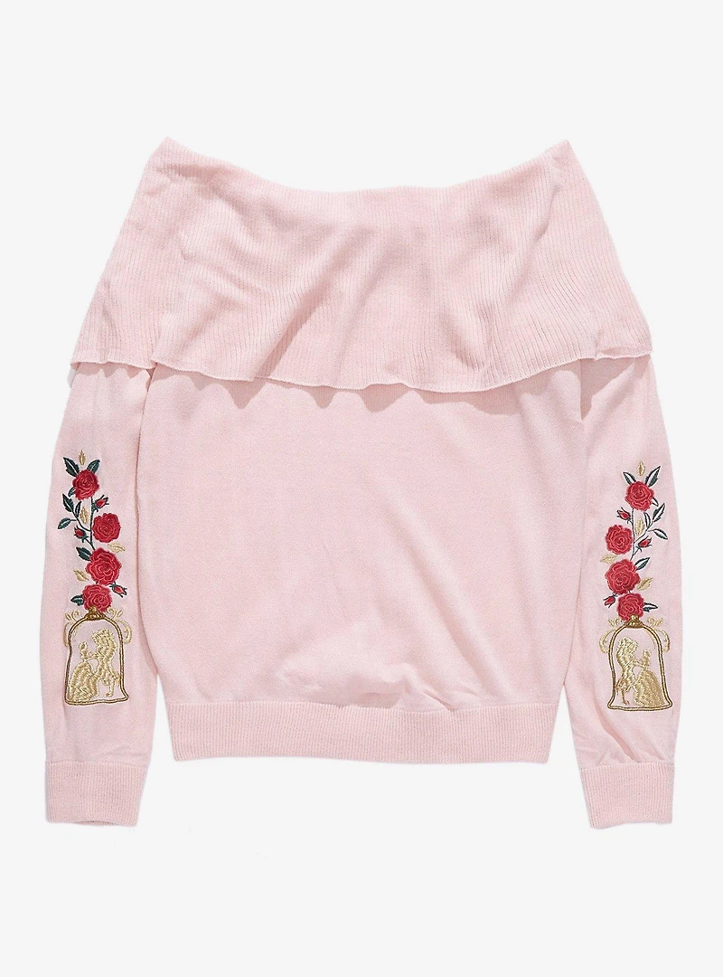 Disney Beauty & The Beast Foldover Girls Sweater